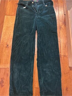 Empyre Women's Dark Green Corduroy Wide Leg Jeans